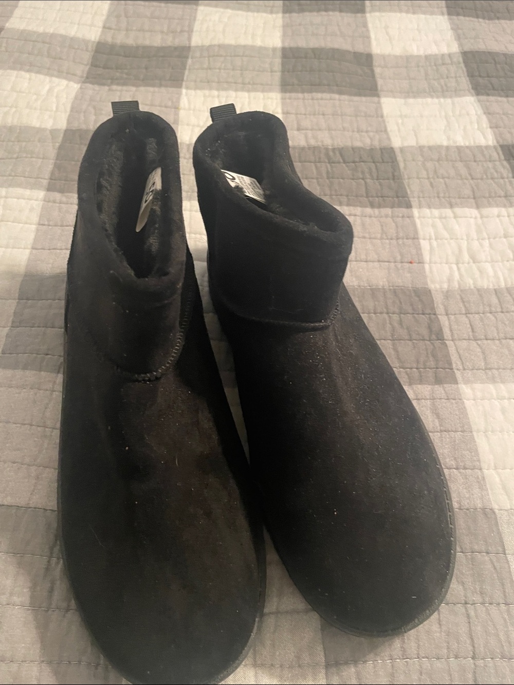 Women's SO Black Suede Ankle Boots - Cozy Slip-On Style